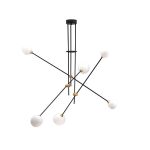 PENDANT LIGHT 6XG9 IP20 BLACK/GOLD/CLEAR GLASS