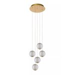 CINTRA PENDANT L. DIMM. 5XLED 23.5W 2700K IP20 MATT GOLD/TRANSPARENT