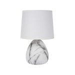 MARMO TABLE LAMP E14 IP20 WHITE CERAMIC/WHITE SHADE